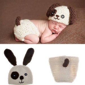 Puppy dog baby photo prop/infant costume/crochet